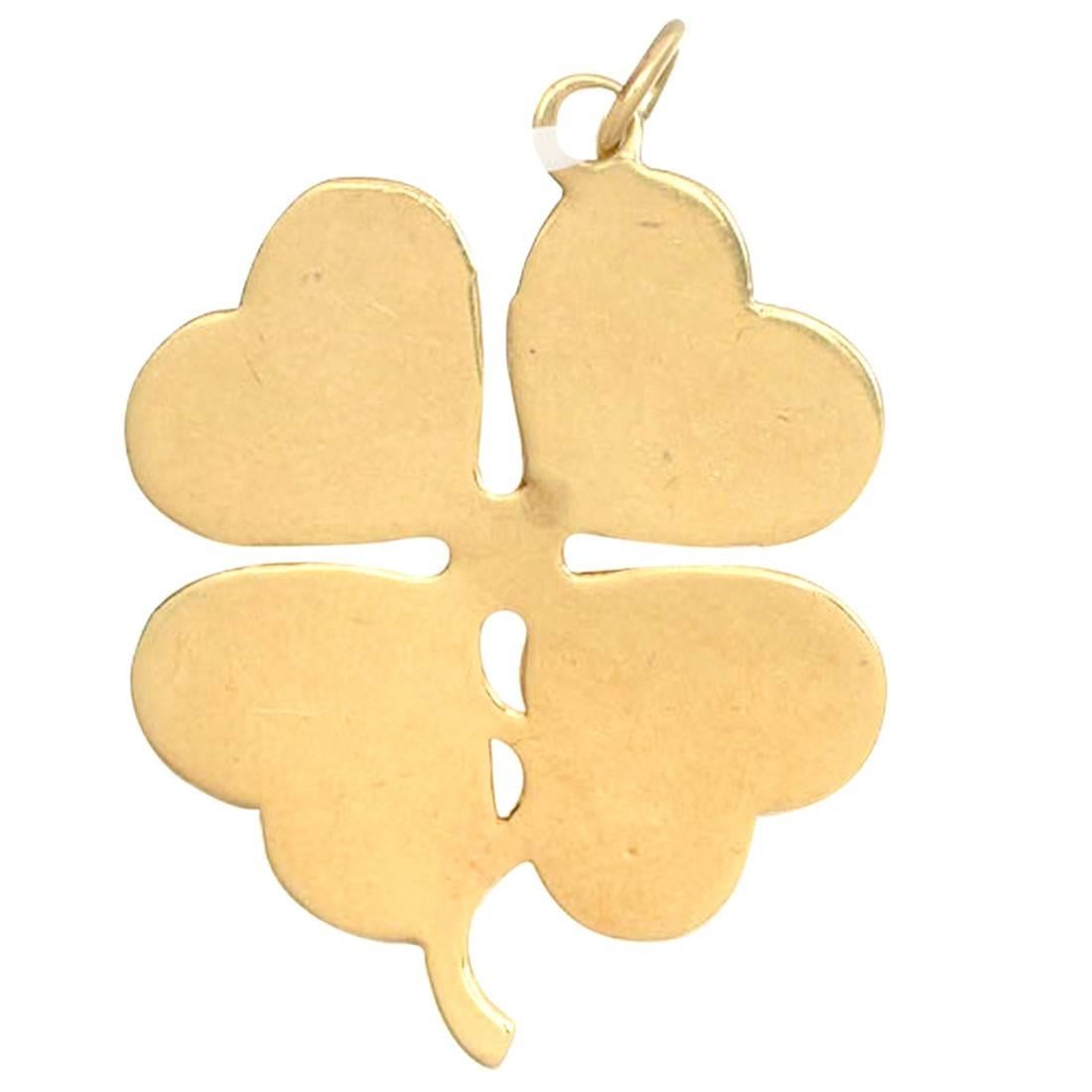 Gold Four-Leaf Clover Charm