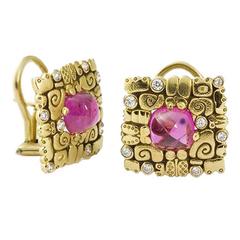 Alex Sepkus Pink Tourmaline Diamond Earrings
