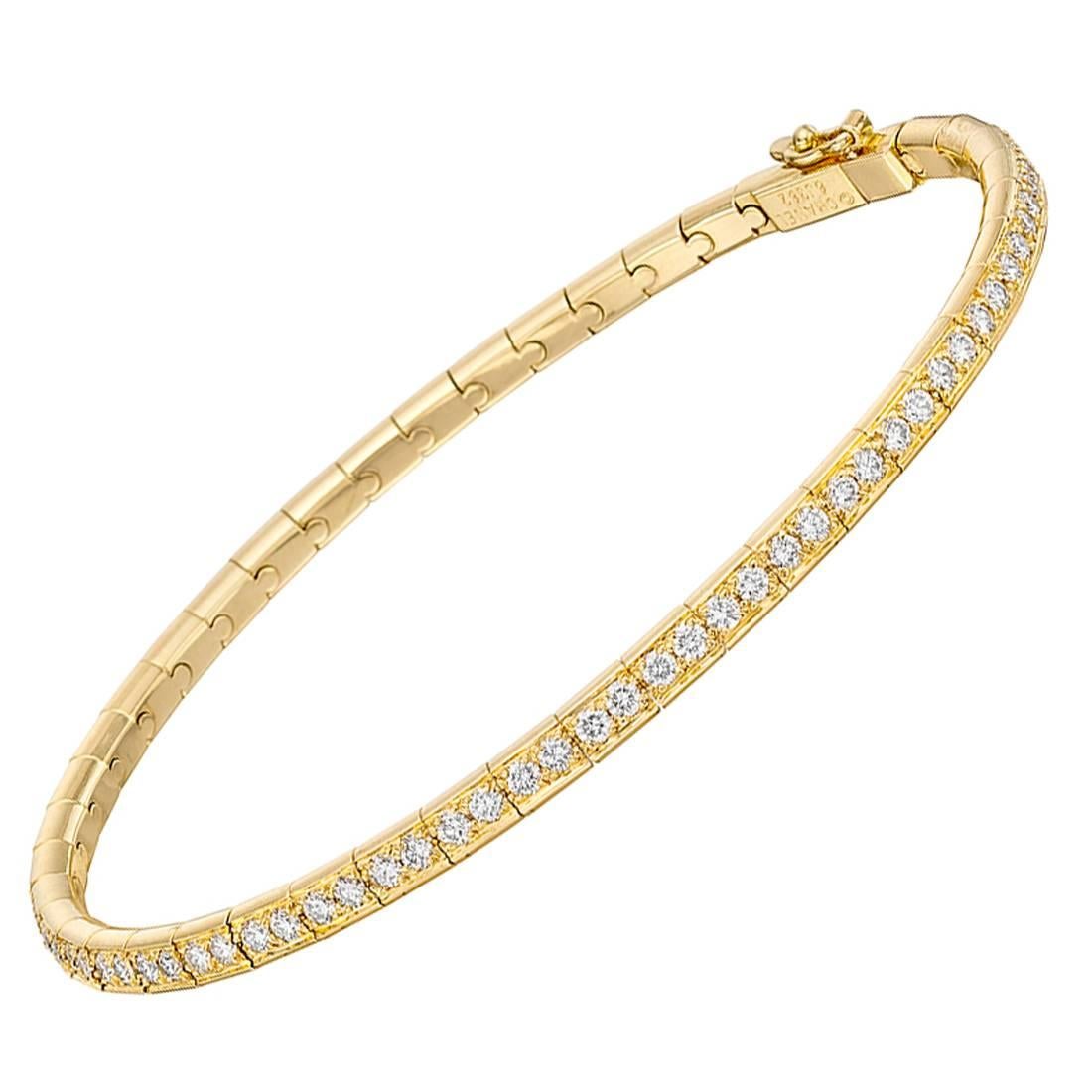 Flexibles Chanel-Armband aus Gold mit Diamanten