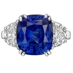 7.66 Carat Ceylon Sapphire and Diamond Ring