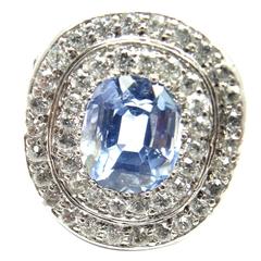 Art Deco Tiffany & Co. Diamond Sapphire Platinum Ring