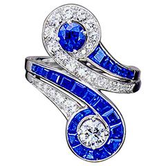 Retro Tiffany & Co. Sapphire Diamond Platinum Ring