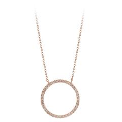 Rose Gold Diamond Open Circle Pendant
