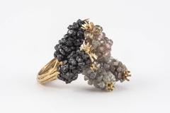 Donna Brennan Rough Diamond & Sapphire Gold Ring