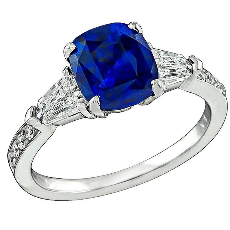Amazing 2.52ct Natural No Heat Sapphire Diamond Gold Ring For Sale at ...