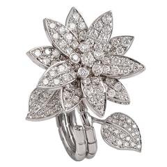 Van Cleef and Arpels Diamond 'Lotus' Between the Finger Ring 5