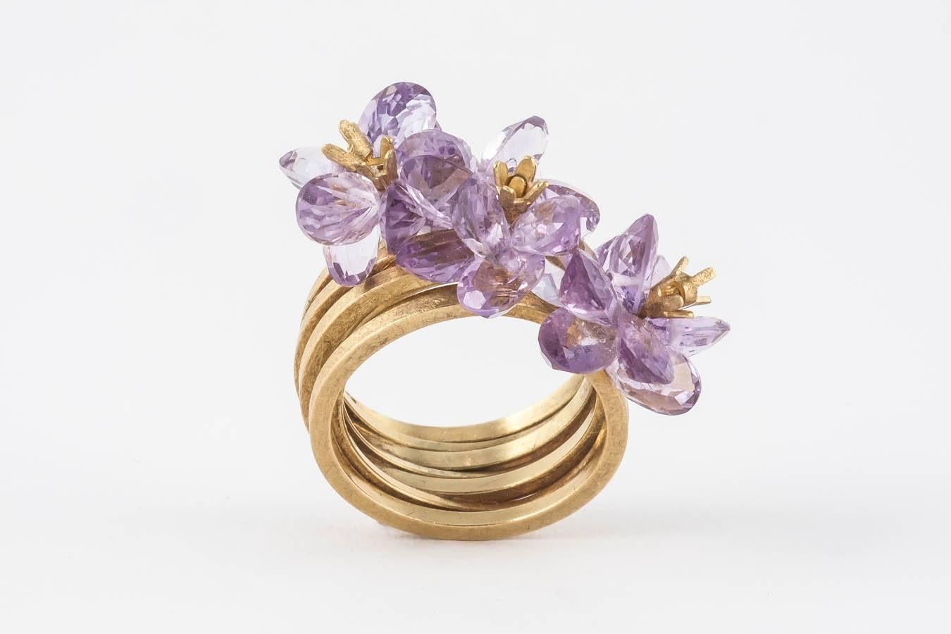 Women's Donna Brennan Amethyst Gold Ring For Sale