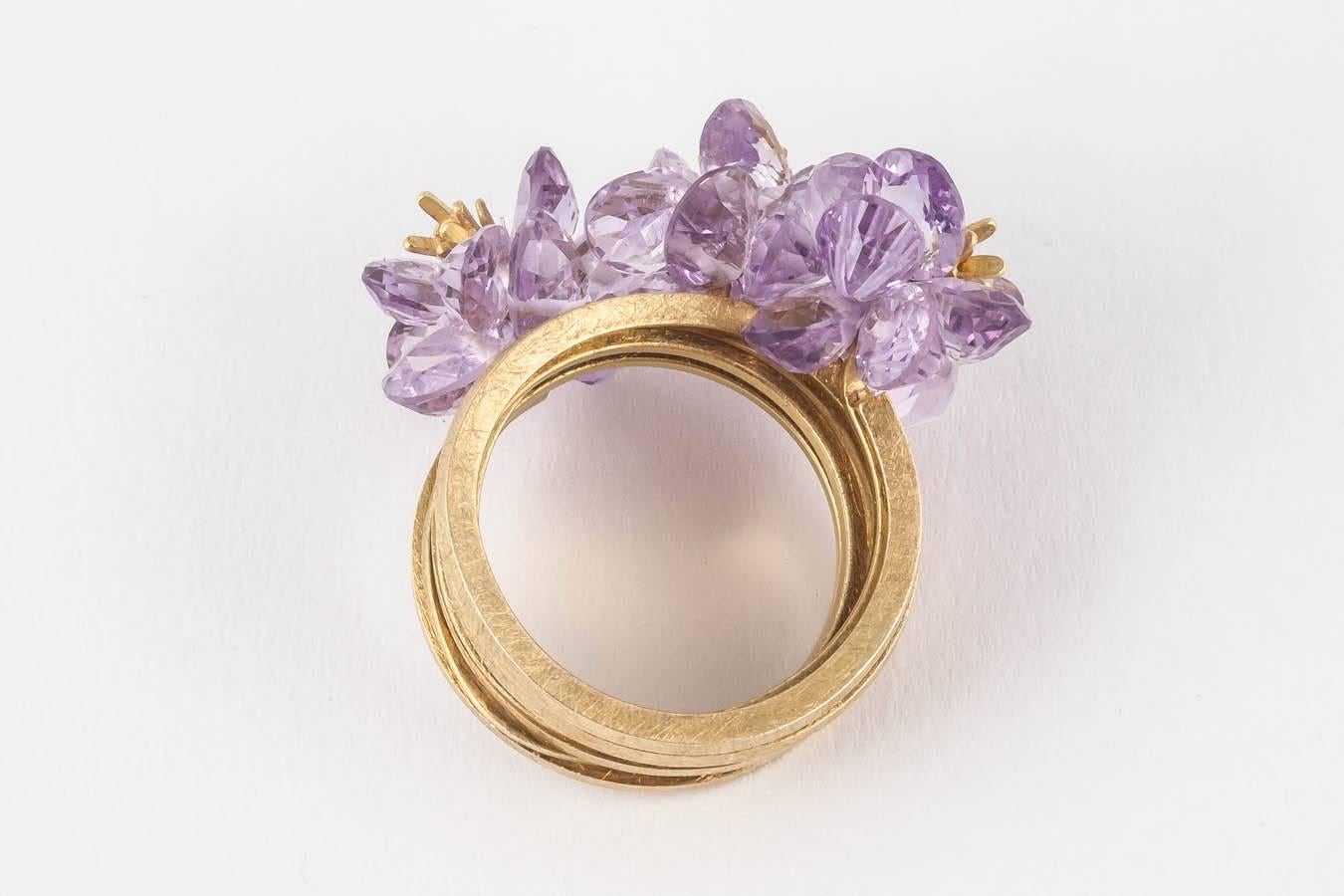 Donna Brennan Amethyst Gold Ring For Sale 1