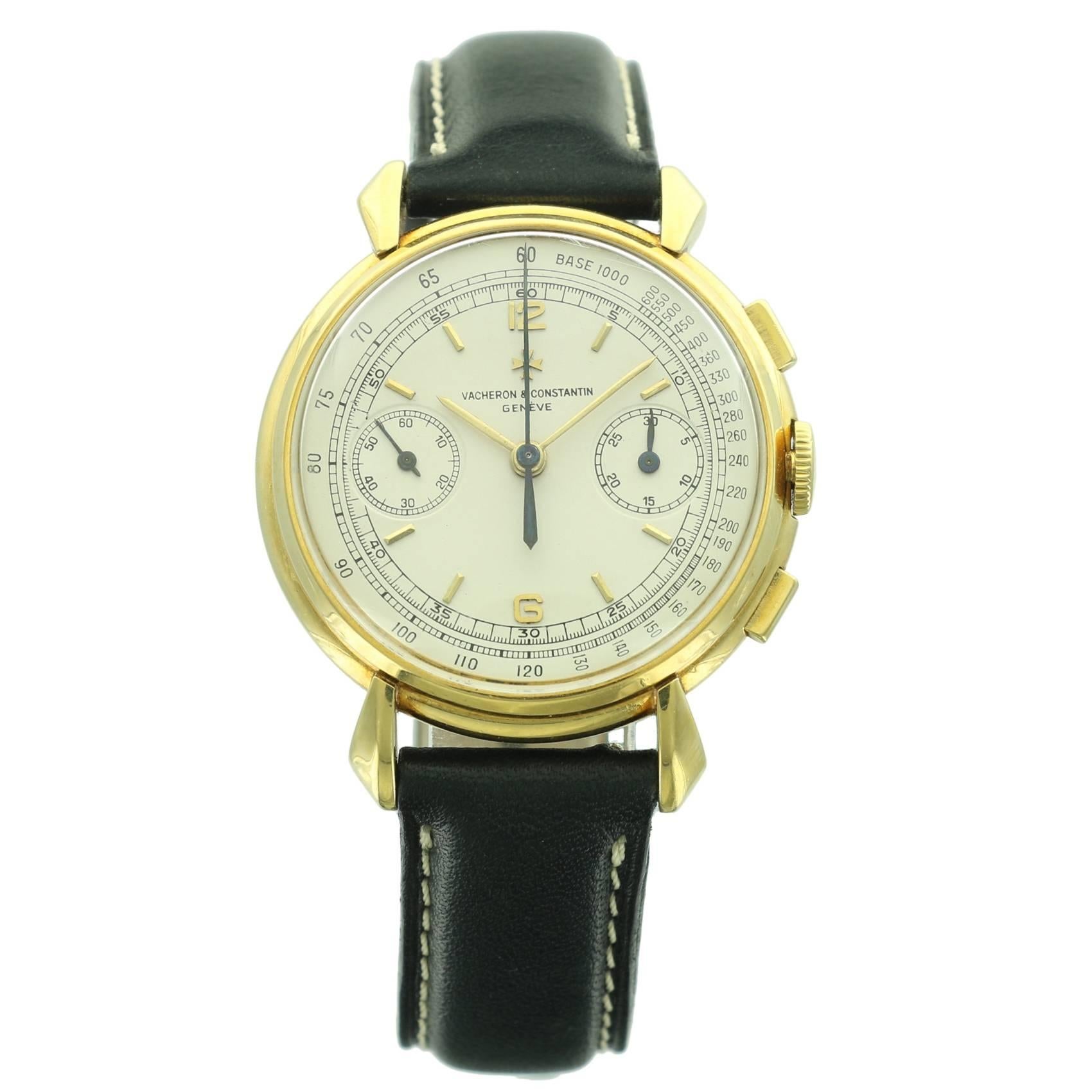 Vacheron yellow gold Constantin Chronograph Wristwatch ref 4178