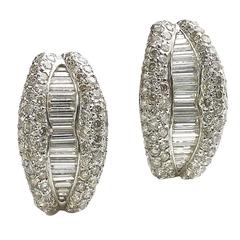 Diamond Gold Half Hoop Earrings 1