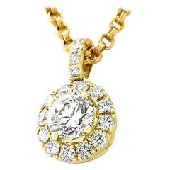 1.17carat Diamond in Diamond-Set Gold Pendant GIA