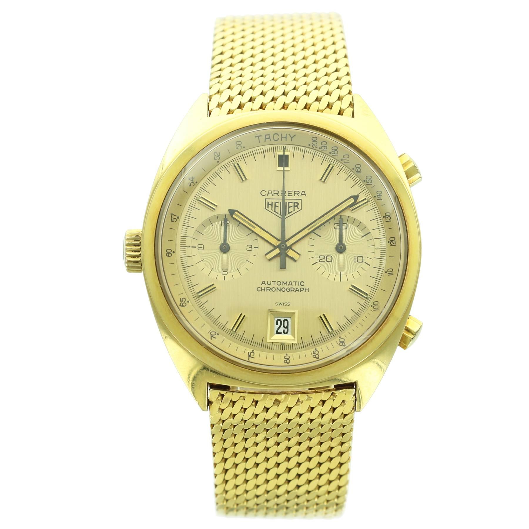 Yellow Gold Heuer Carrera, ref. 1158CH