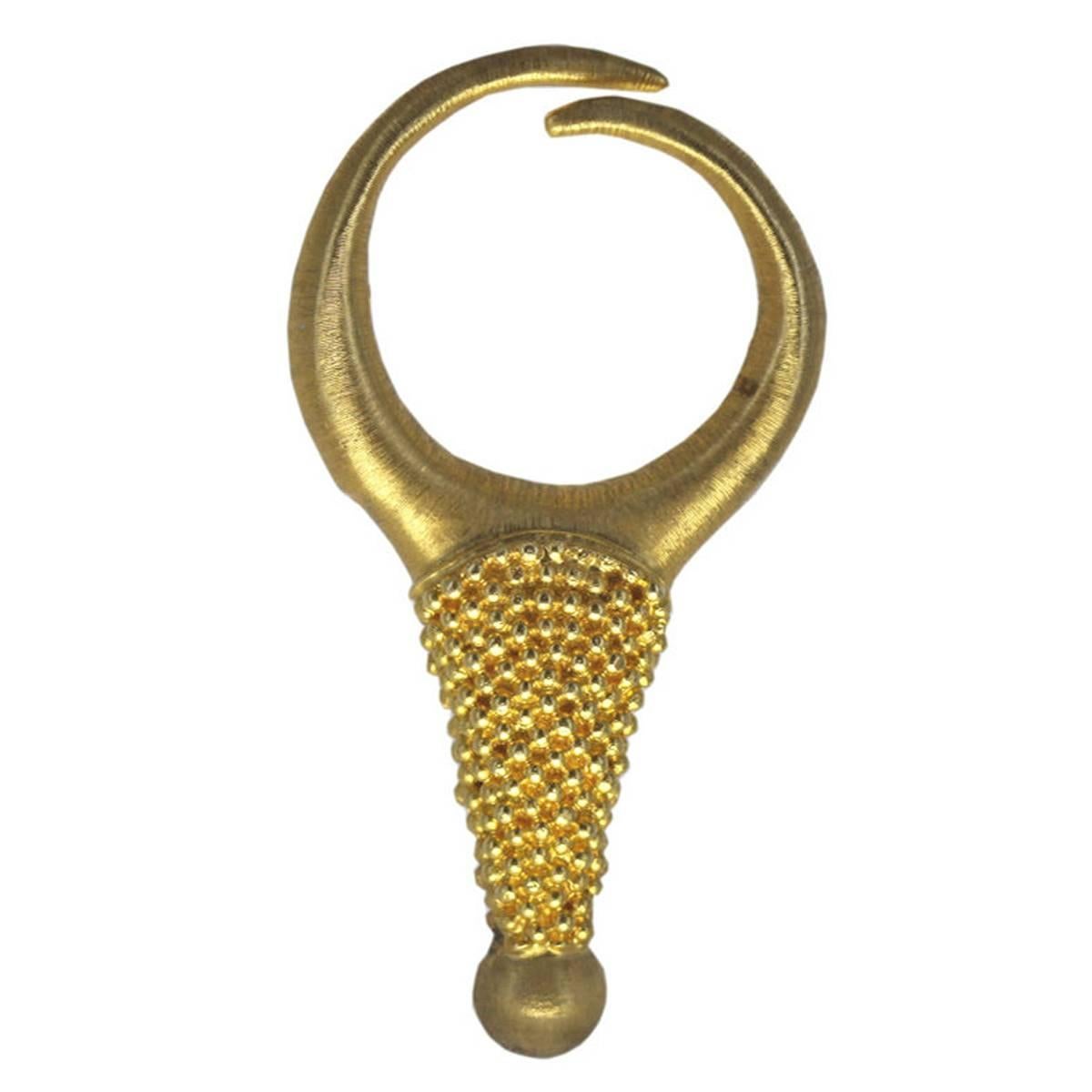Lalaounis Gold Abstract Ram
s Head Pin