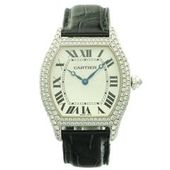 White Gold and Diamond Cartier Tortue Watch