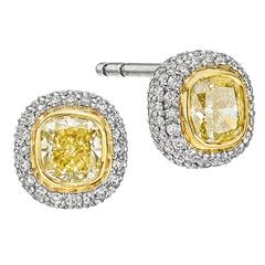 Tiffany Yellow and White Diamond Bombé Earstuds