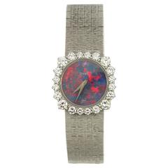 Montre-bracelet Piaget pour femme:: en or blanc:: cadran opale et lunette diamantée