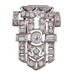 Art Deco Platinum & 2.06 Carat Diamond Clip/Enhancer