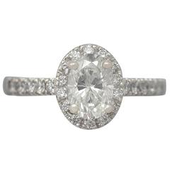 1.42Ct Diamond & 18k White Gold Dress Ring - Contemporary Circa 2000 12