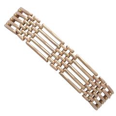 9k Rose Gold Gate Link Bracelet - Antique Circa 1910 10