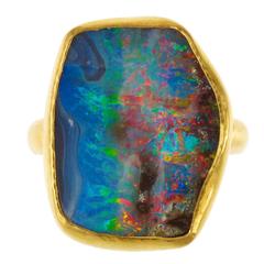 Opal gold Greek Ring