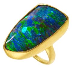 Opal gold Greek Ring