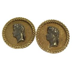 Roman Imperial Design silver gold Cufflinks