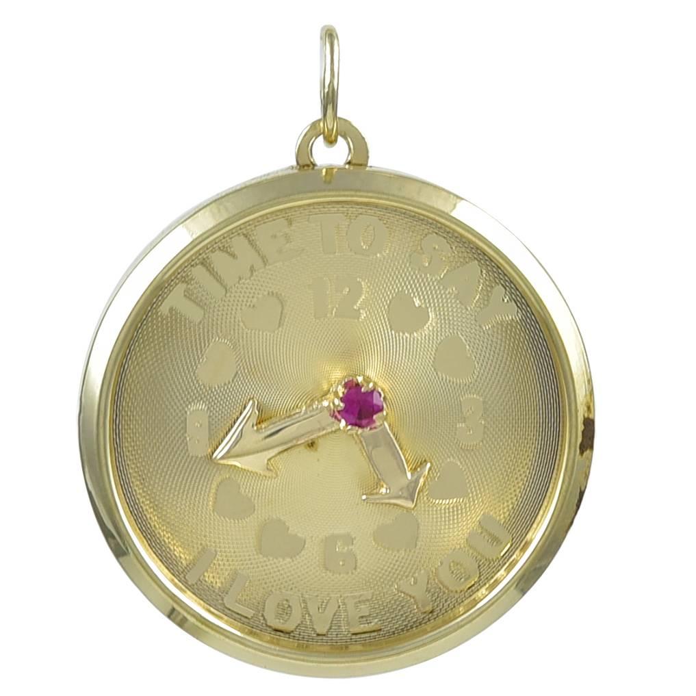 "Time To Say I Love You" Gold Charm