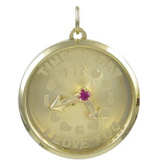 Vintage "Time To Say I Love You" Gold Charm