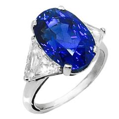 1970s Bulgari No Heat Sapphire Diamond Platinum Engagement Ring