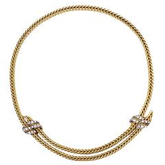 1950s Georges L'Enfant for Hermès Adjustable Diamond Gold Necklace 6