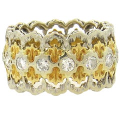 Buccellati Diamant-Goldring mit breitem Band