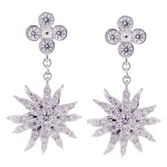 Tiffany & Co. diamond platinum Sunburst Earrings