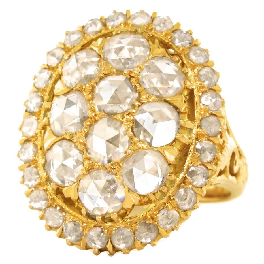 Chic Regional Peranakan-Straits Chinese Diamond Gold Ring