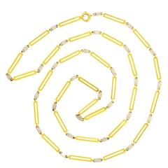Modernist 36 inch Gold Necklace 
