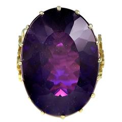 Antiker französischer Amethyst-Gold-Bishop''s-Ring