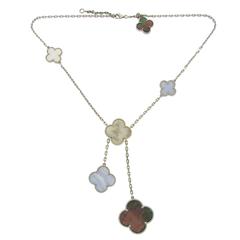 Van Cleef & Arpels Magic Alhambra mother-of-pearl Gold Chalcedony Necklace