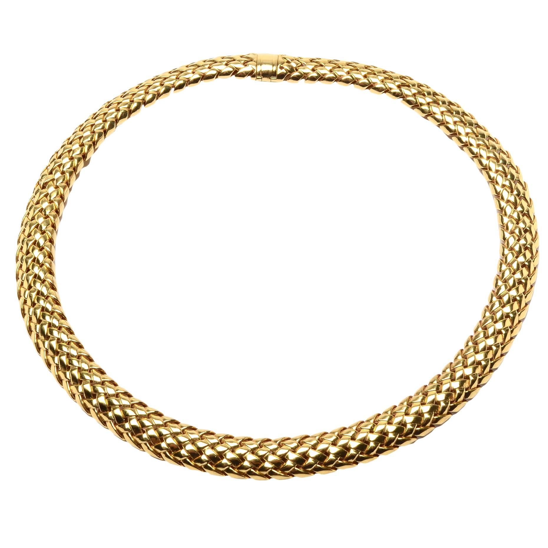 Tiffany Woven Gold Choker Necklace