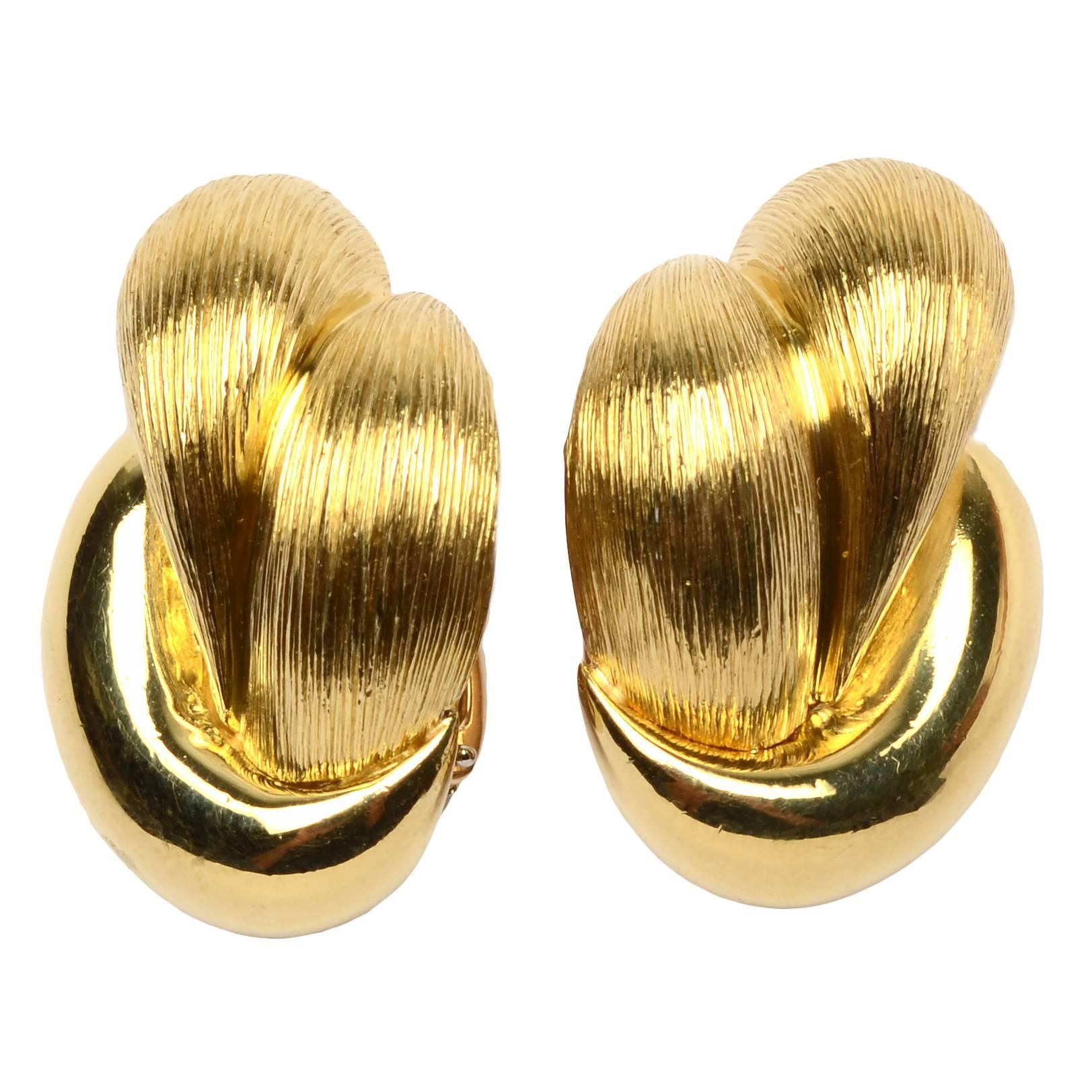 Henry Dunay Large Gold Earrings For Sale