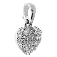Cartier Puffed Diamond Heart Charm Pendant