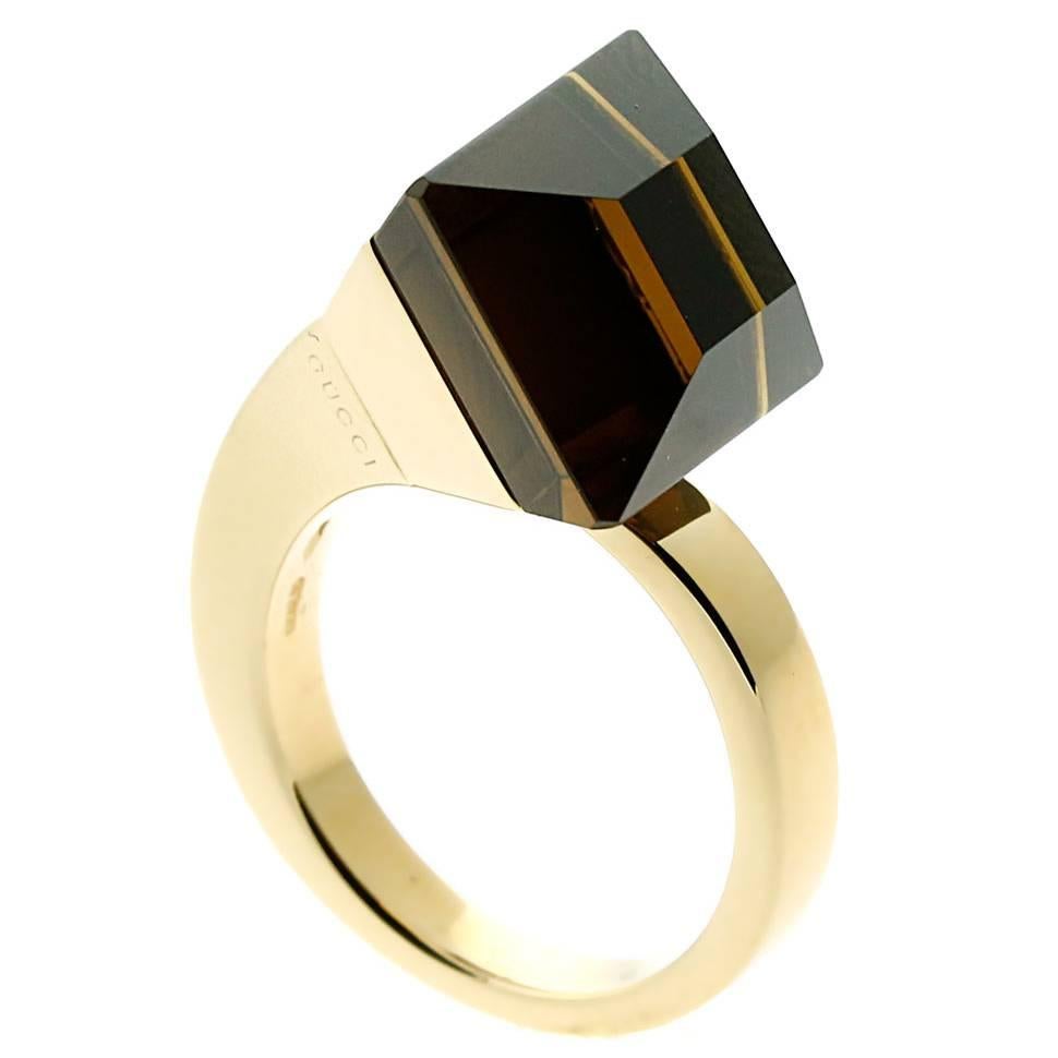 Gucci Chiodo Golden Quartz Gold Ring