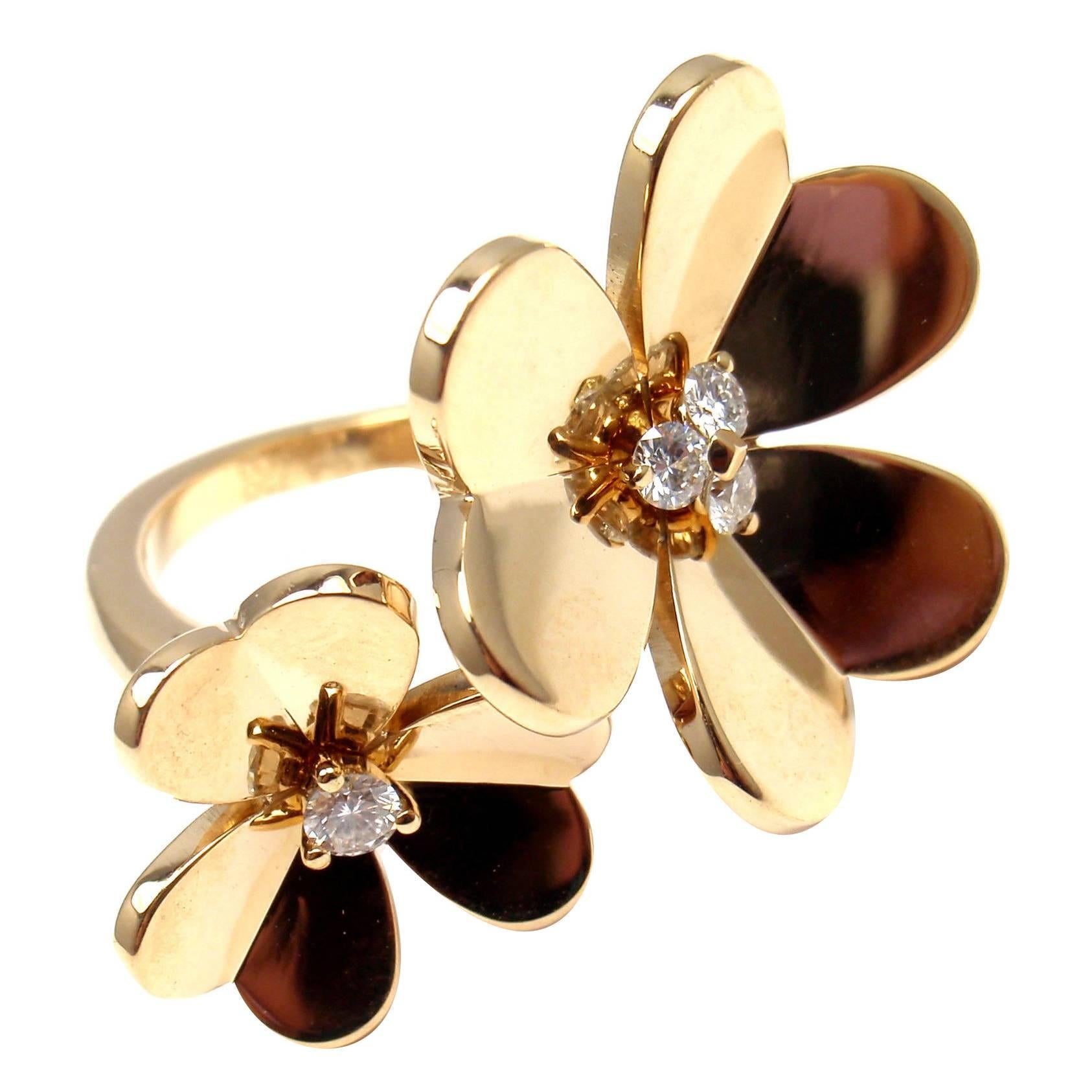 Van Cleef & Arpels Frivole Diamond Between The Finger Yellow Gold Ring