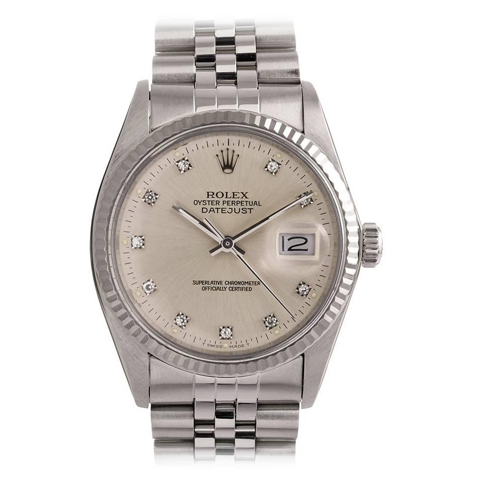 Rolex Datejust with Silver Diamond Dial Circa 1984