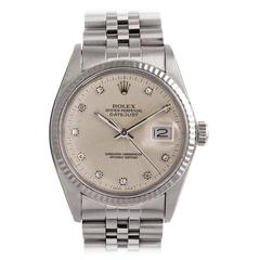 Vintage Rolex Datejust with Silver Diamond Dial Circa 1984 