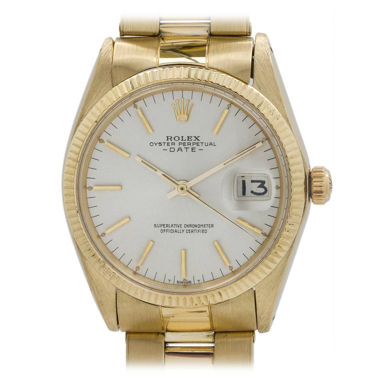 Rolex Yellow Gold Oyster Perpetual Date Wristwatch ref 1500