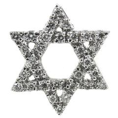 Diamond Star of David White Gold Pendant