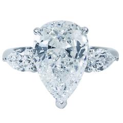 6.13 Carat GIA Emerald Diamond Halo Ring H/VS2