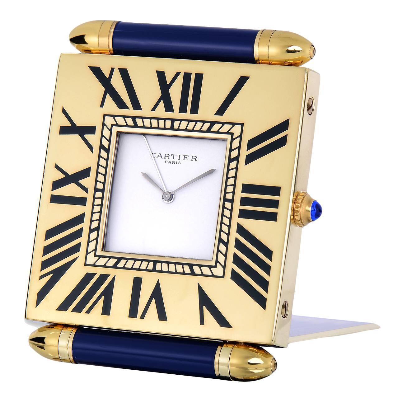 Cartier Paris Travel Alarm Clock Made in France at 1stdibs