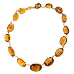 Antique Victorian Citrine & Gold Necklace