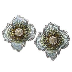 Moira Poppy Plique à Jour Enamel Diamond Silver Gold Earrings 7