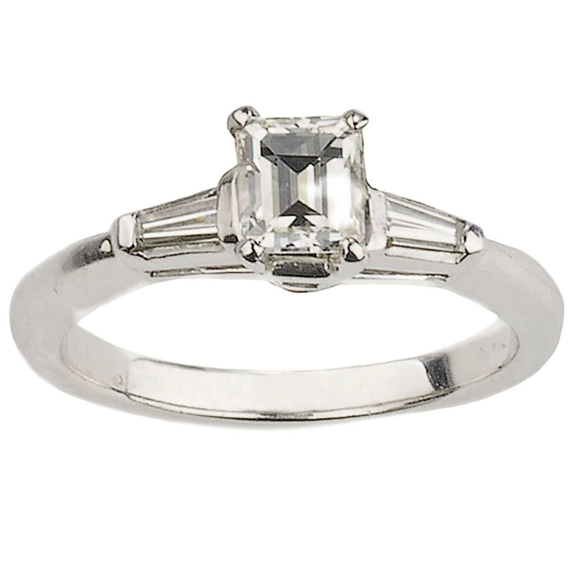 Emerald-Cut Diamond Gold Ring